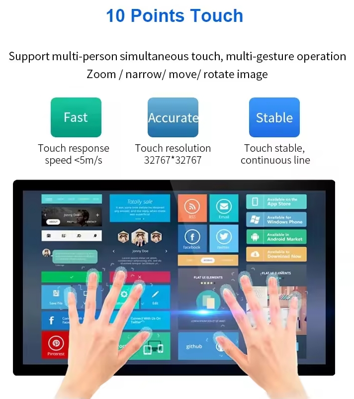 Revolutionize Your Workspace with KINGONE Wall Mount Touch Monitor: Industrial Open Frame Interactive Display!(图1)