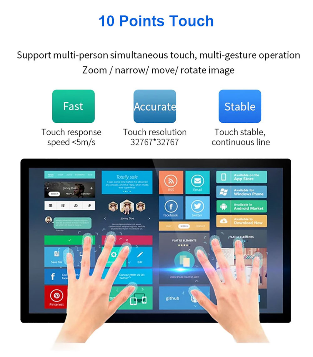 Infrared Touch Screen Monitor 43 Inch Interactive Display Panel(图2)