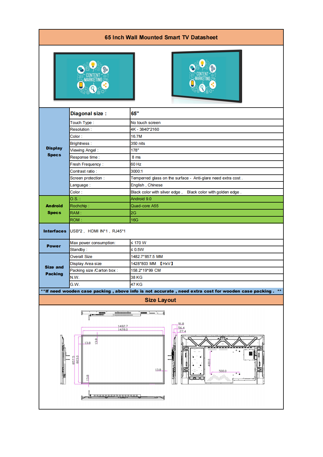 65 inch Smart TV(图1)